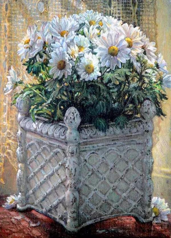 加拿大女畫家海琳的油畫，有種沐浴陽光的暖感