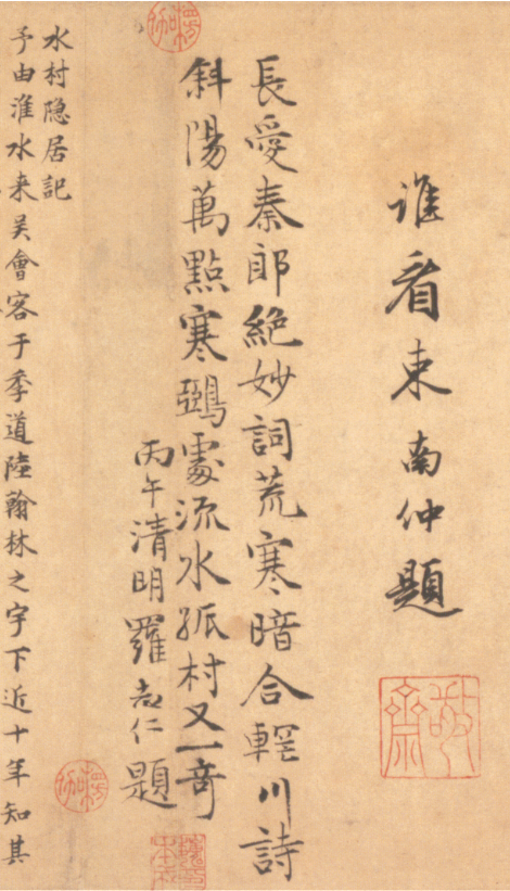 趙孟頫《水村圖》之題詠、印章與揭裱重灌 趙孟頫《水村圖》之題詠、印章與揭裱重灌