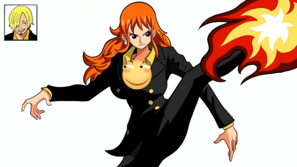 當娜美換上同伴的衣服，烏索普裝青春靚麗，索大裝最帥氣