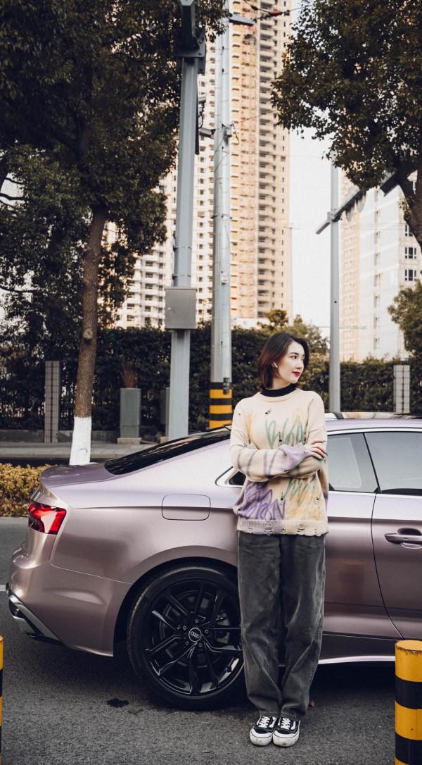 蘇州無二汽車貼膜丨奧迪A5改色冰梅粉