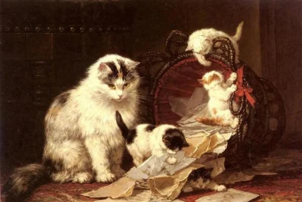 100年前她畫了超多貓，姿態萬千，惟妙惟肖