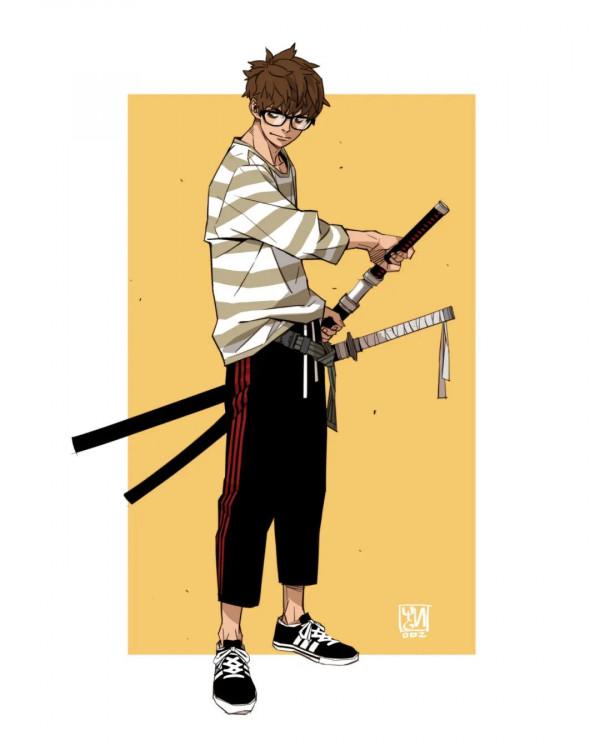 畫熱血漫畫的人設，真酷