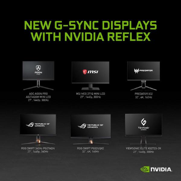AOC / 微星 / ROG 等六款顯示器新增對 NVIDIA Reflex 的支援