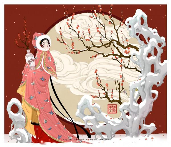 海棠春睡日，紅樓夢醒時