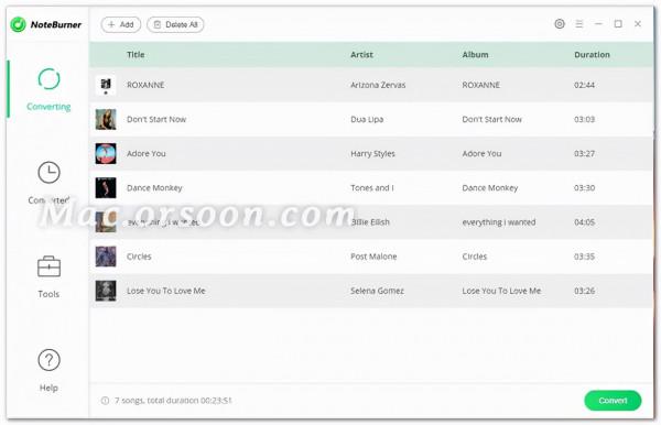 NoteBurner Spotify Music Converter Mac版在 Spotify 上查詢流行歌曲