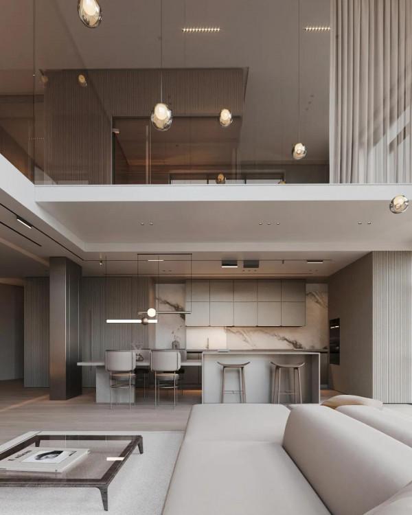 極簡頂層複式,素雅不失奢華 極簡頂層複式,素雅不失奢華