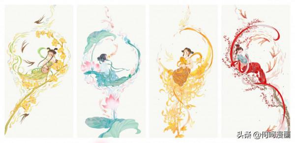造型漂亮色彩唯美的一組國風（古典）人物插畫作品！讓人賞心悅目