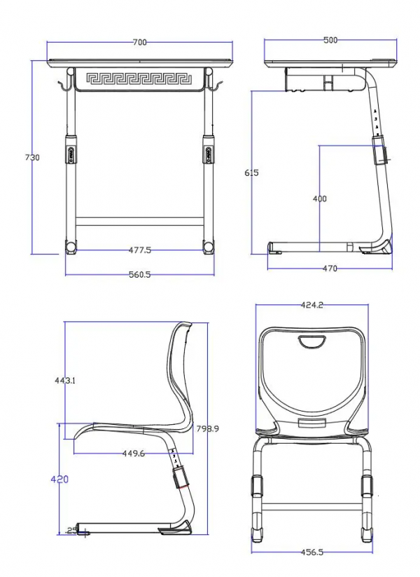 純粹凝練 取捨有度——祥聚海王星001系列課桌椅