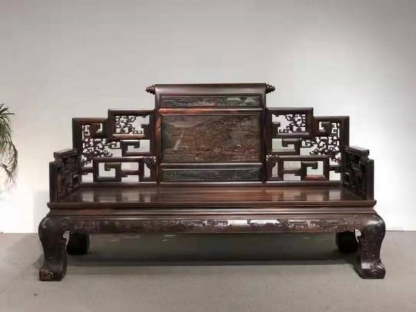 大紅酸枝經典大卷書沙發