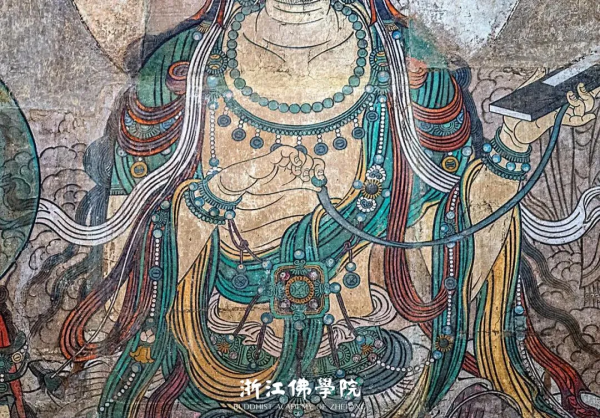 元代11.11米“彌勒說法圖”壁畫，1925年被切割成60多塊剝走，現館藏於加拿大