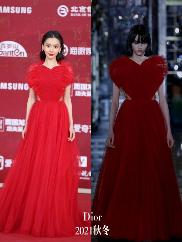 北影節，AB穿爆款禮服佟麗婭是新季高定，鞏俐卻是舊衣+舊腰封？