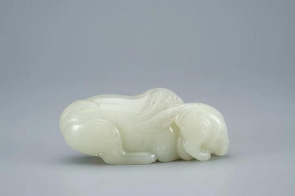 清代：和田玉「雙歡」把玩件