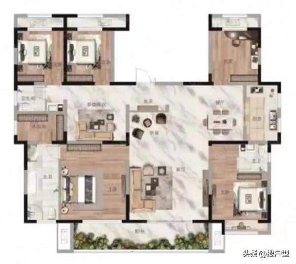 200平米奢華五室大平層,四面採光的頂豪標準絕非普通戶型能做到 200平米奢華五室大平層,四面採光的頂豪標準絕非普通戶型能做到