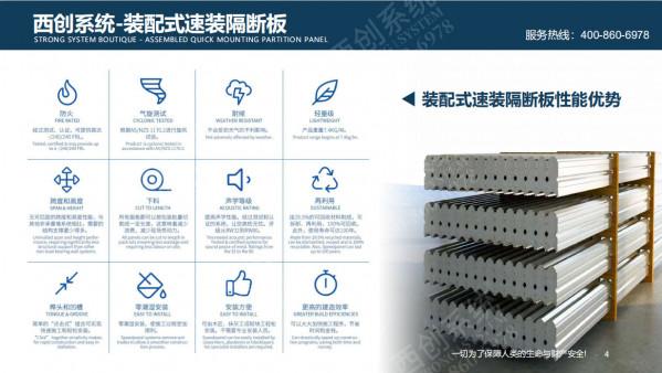 高新技術｜西創系統裝配式速裝隔斷板-新型建材