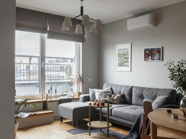 新婚夫妻84㎡的家，空間色彩各不同新潮又有高階感，18㎡露臺超爽