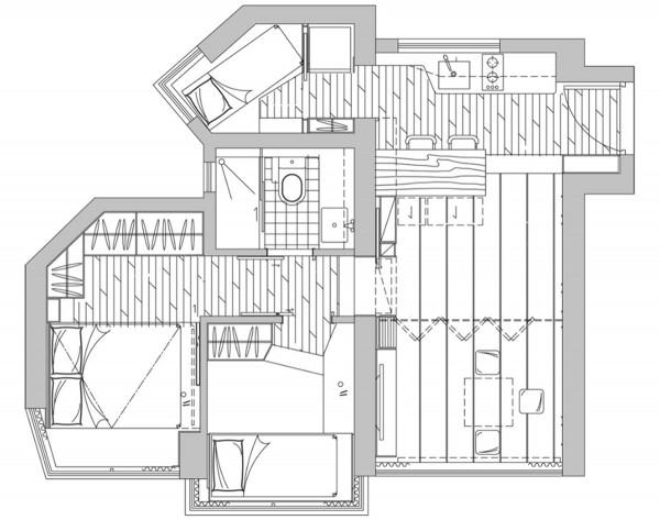 香港80後夫妻買下45㎡小家，搭起地臺將兩室變三室，網友：真的服