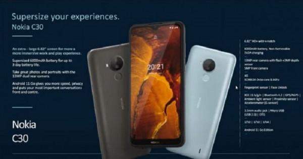 諾基亞C30智慧手機首發印度,6000毫安電池續航是亮點 諾基亞C30智慧手機首發印度,6000毫安電池續航是亮點