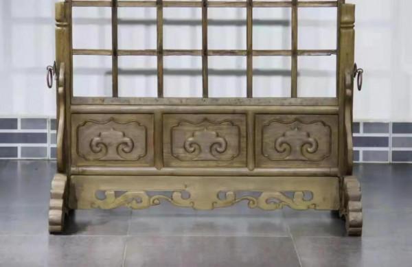 竹節工案頭小架子，打凹書架，大地屏