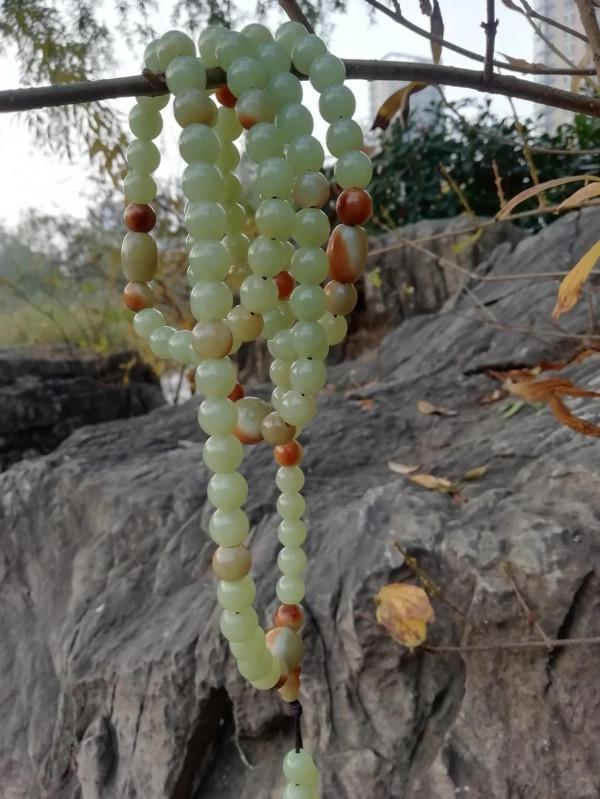 一串河磨玉珠子 一串河磨玉珠子