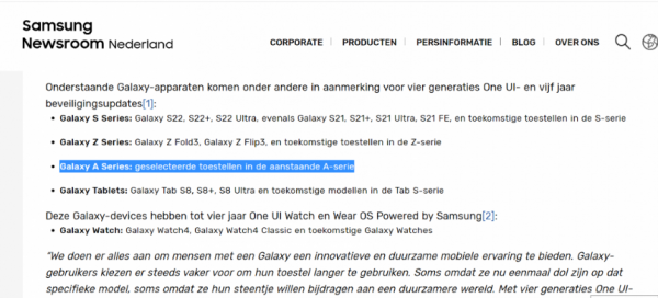 三星官網曝光了！Galaxy A系列中端新機將獲5年安全更新