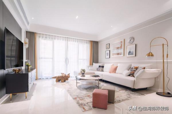 122平的美式風三房，不規則的格局，但顏值很高