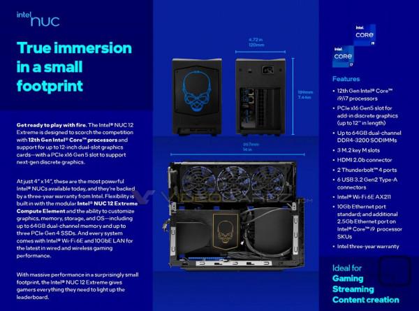 Intel 12代NUC迷你機至尊版細節洩露 首次可升級CPU