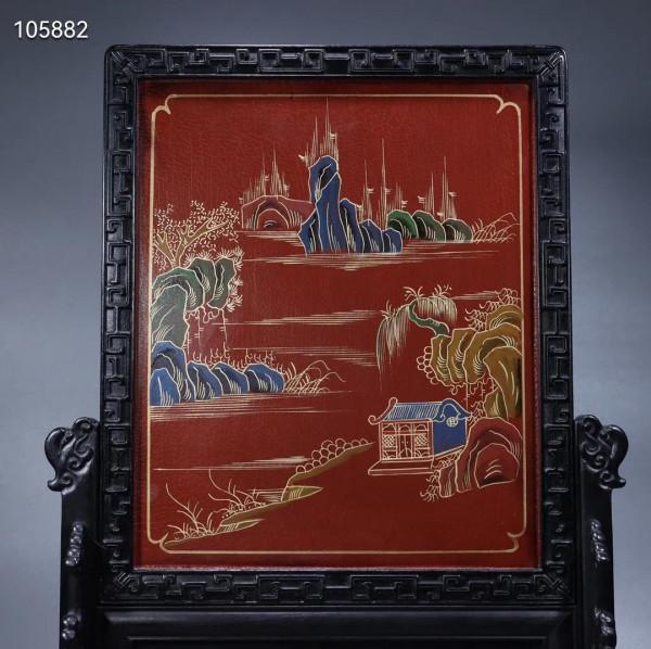 紫檀·博古插屏