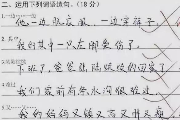 小學生倒數第一試卷走紅，思維腦洞不一般，批卷老師笑出鵝叫