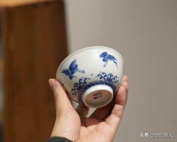 青花仙鶴海浪杯「仙鶴凌雲·浪潮息音」 青花仙鶴海浪杯「仙鶴凌雲·浪潮息音」