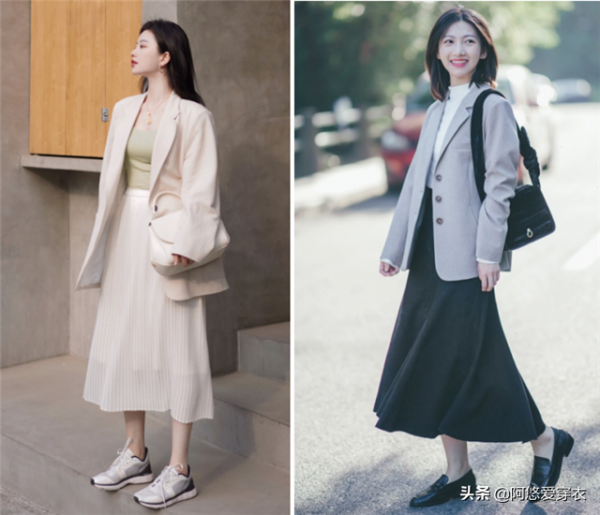 今春流行一種穿法，叫&OpenCurlyDoubleQuote;短外套&plus;長裙&rdquo;，洋氣顯高，150女生都適合