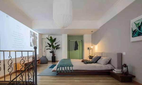 32㎡輕奢風格裝修，清新綠色Loft小戶型溫馨又實用