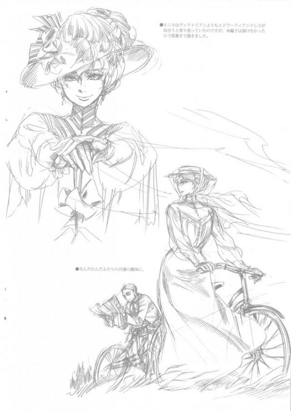 以畫女僕角色見長的漫畫家森薰,其筆下的女性角色設計稿 以畫女僕角色見長的漫畫家森薰,其筆下的女性角色設計稿