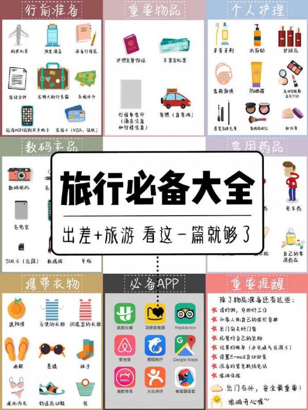女生旅遊出行必備清單 吐血整理必看攻略