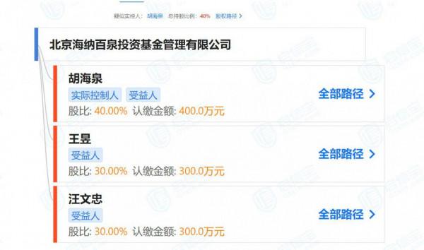 胡海泉公司被強制執行2115萬