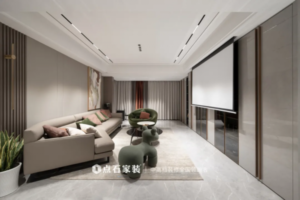 擺脫傳統電視牆，滿牆收納櫃&plus;投影儀的組合正流行