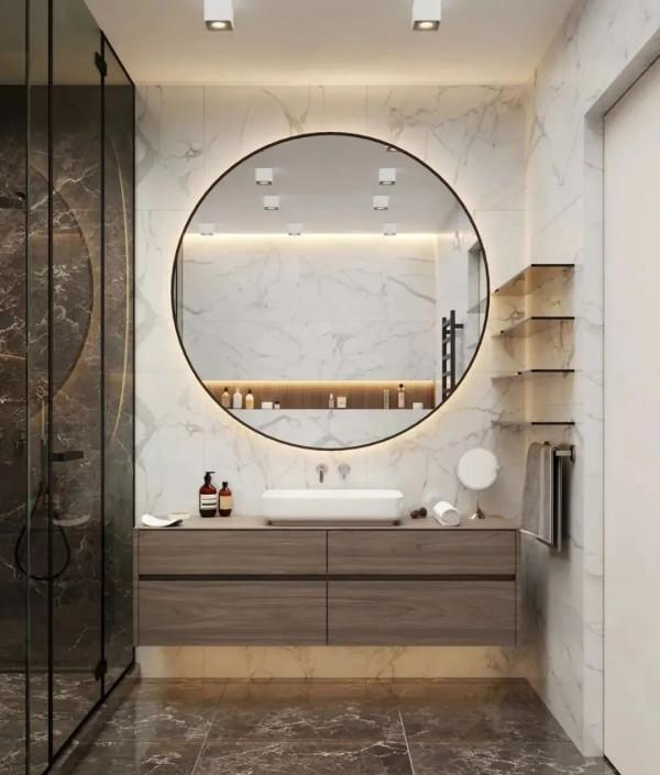 大理石衛生間設計，簡約輕奢