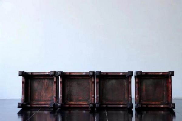 花梨木茶凳一套，鐵力 太師椅方臺一套