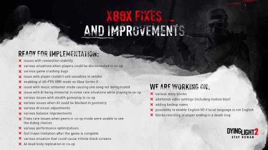 《消光2》BUG修復計劃公佈 大量補丁更新下週上線