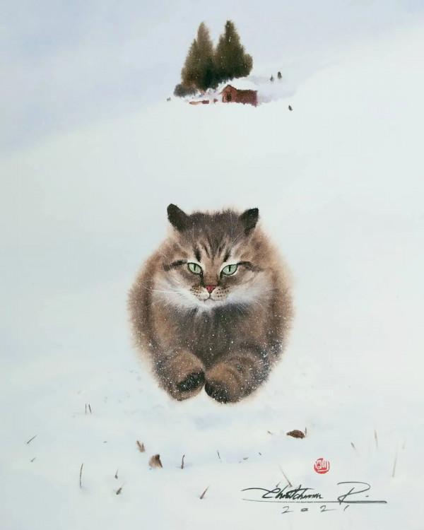 泰國貓王和他的水彩貓帝國