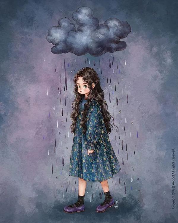 每日插畫｜aeppol的治癒系森林少女日記，休息一會兒再走也沒關係