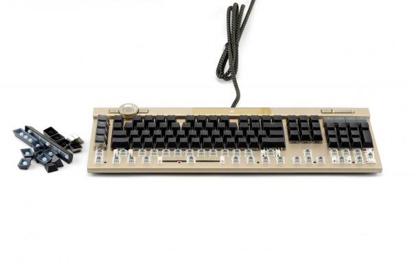 奢華氣質，美商海盜船 CorsairK100 璀璨金機械鍵盤簡評