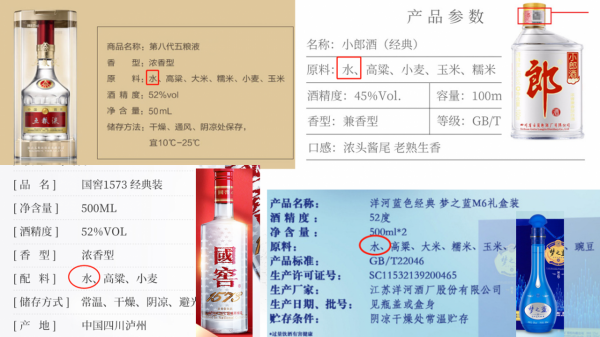 白酒原料表：水在前面，是不是純糧酒？我告訴你原因