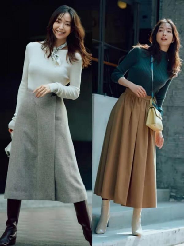 秋季毛衣不一定配闊腿褲,試試“毛衣+呢子裙”,優雅保暖又顯瘦 秋季毛衣不一定配闊腿褲,試試“毛衣+呢子裙”,優雅保暖又顯瘦