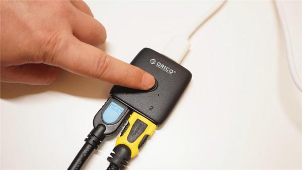 一鍵切換 無需頻繁插拔支援4K60Hz 奧睿科HDMI2.0雙向切換器