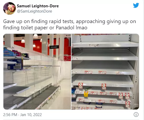 澳洲止痛藥成新晉廁紙，Panadol遭瘋搶，超市藥房貨架被清空