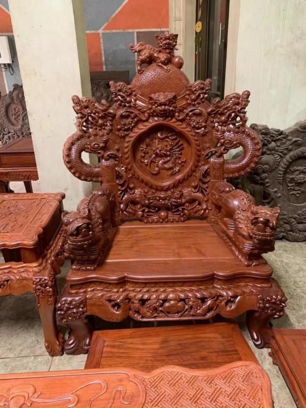 九龍八馬寶鼎沙發、緬花毛胚、佳品