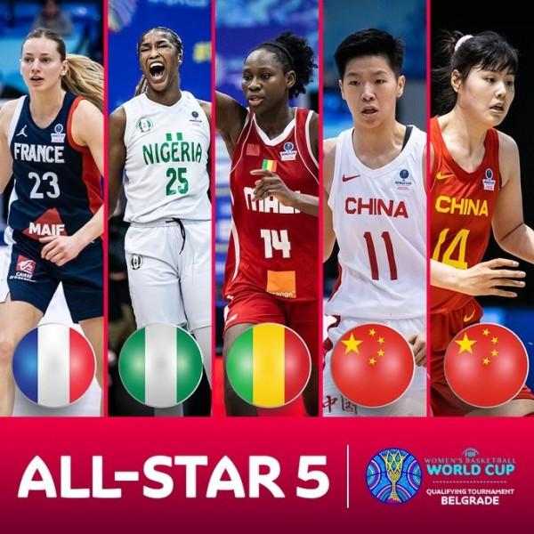 女籃世界盃資格賽貝爾格萊德賽區最佳陣容：黃思靜李月汝領銜