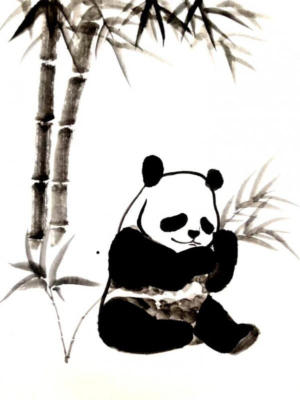 國畫熊貓的繪畫步驟 國畫熊貓的繪畫步驟
