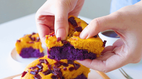 今日食譜「南瓜紫薯糕」~寶寶輔食