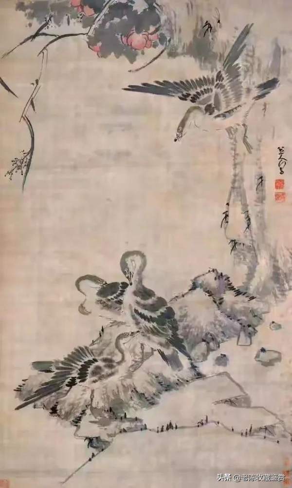 八大山人的荷塘蘆雁圖真贗再賞